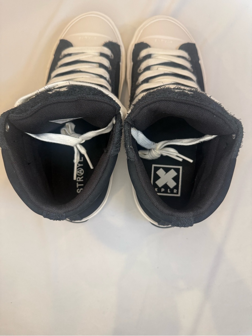 Straye x XPLR Venice Stomper Bones Skeleton Foot High Top Sneaker Black Suede 12 - Picture 9 of 15